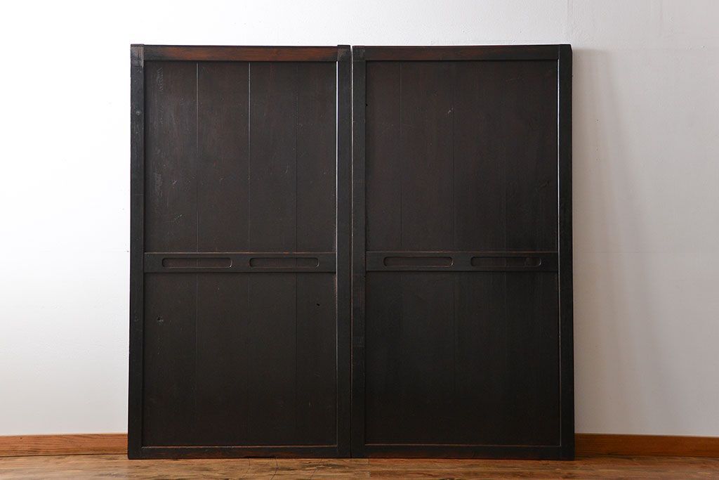 古民具・骨董 使い込まれた帯戸 2枚セット(板戸)