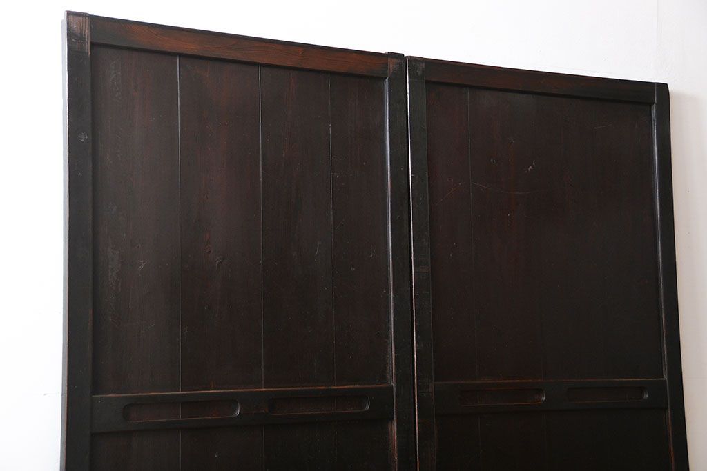 古民具・骨董 使い込まれた帯戸 2枚セット(板戸)