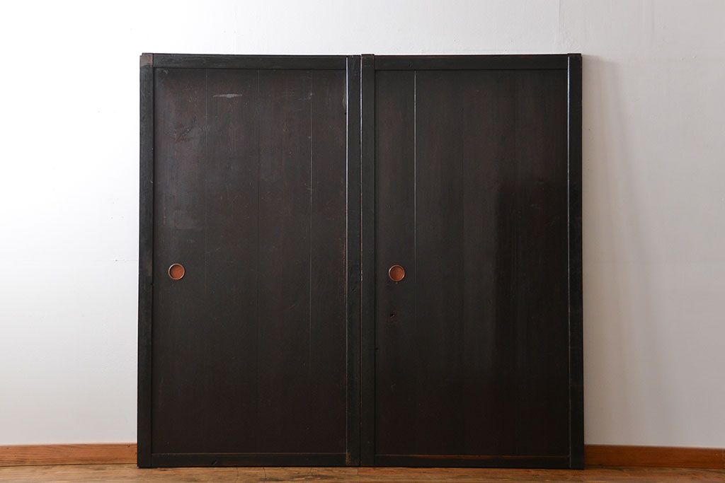 古民具・骨董 使い込まれた帯戸 2枚セット(板戸)