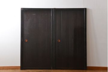 古民具・骨董 使い込まれた帯戸 2枚セット(板戸)