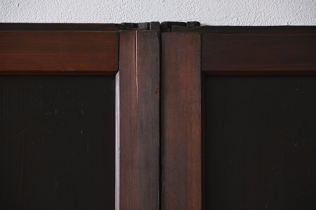 アンティーク 古い木の格子帯戸 2枚セット(引き戸)