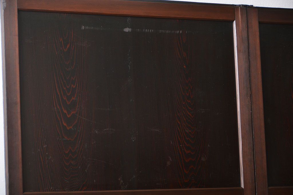 アンティーク 古い木の格子帯戸 2枚セット(引き戸)