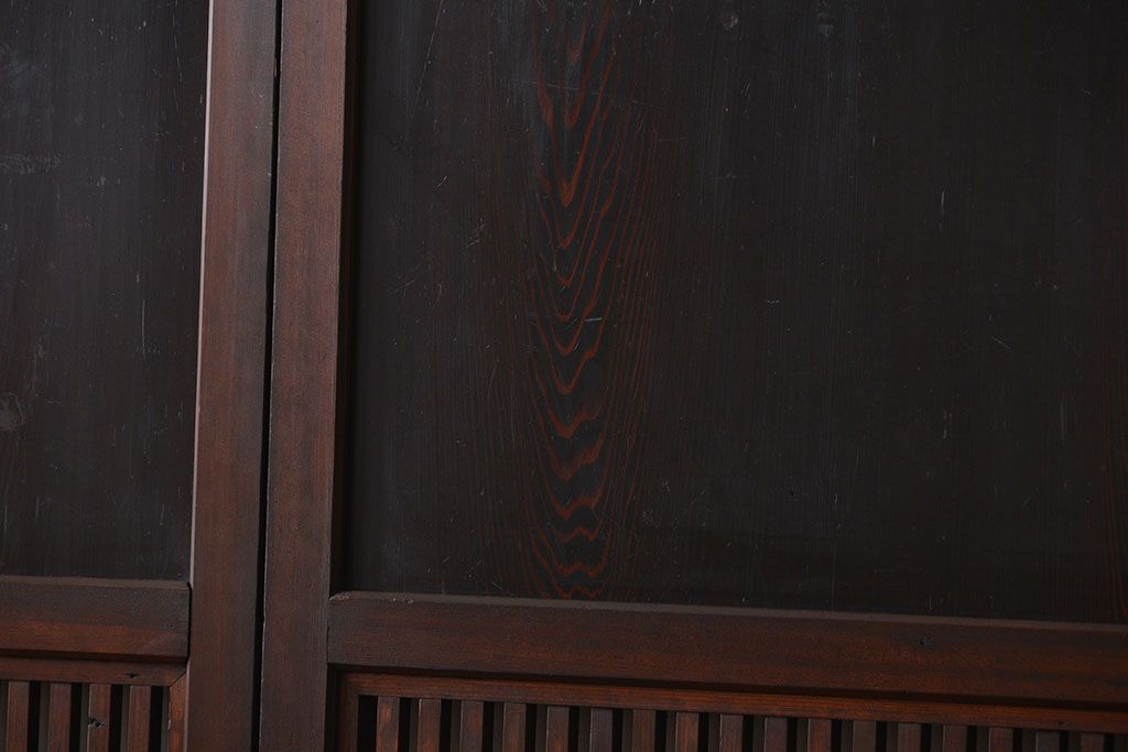 アンティーク 古い木の格子帯戸 2枚セット(引き戸)
