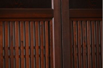 アンティーク 古い木の格子帯戸 2枚セット(引き戸)