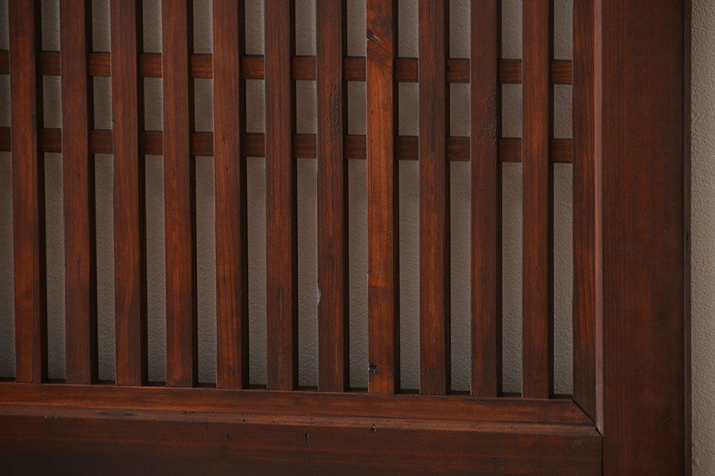 アンティーク 古い木の格子帯戸 2枚セット(引き戸)