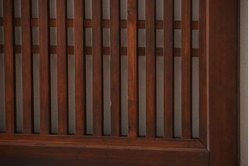 アンティーク 古い木の格子帯戸 2枚セット(引き戸)