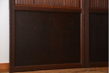 アンティーク 古い木の格子帯戸 2枚セット(引き戸)