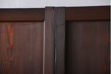 アンティーク 古い木の格子帯戸 2枚セット(引き戸)