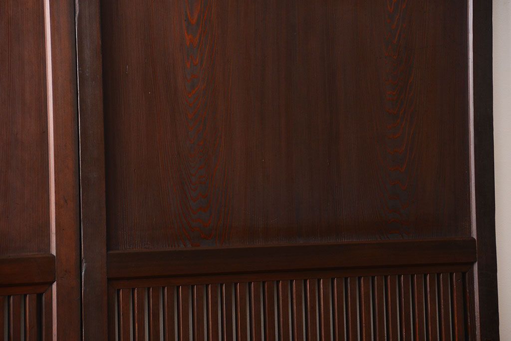 アンティーク 古い木の格子帯戸 2枚セット(引き戸)