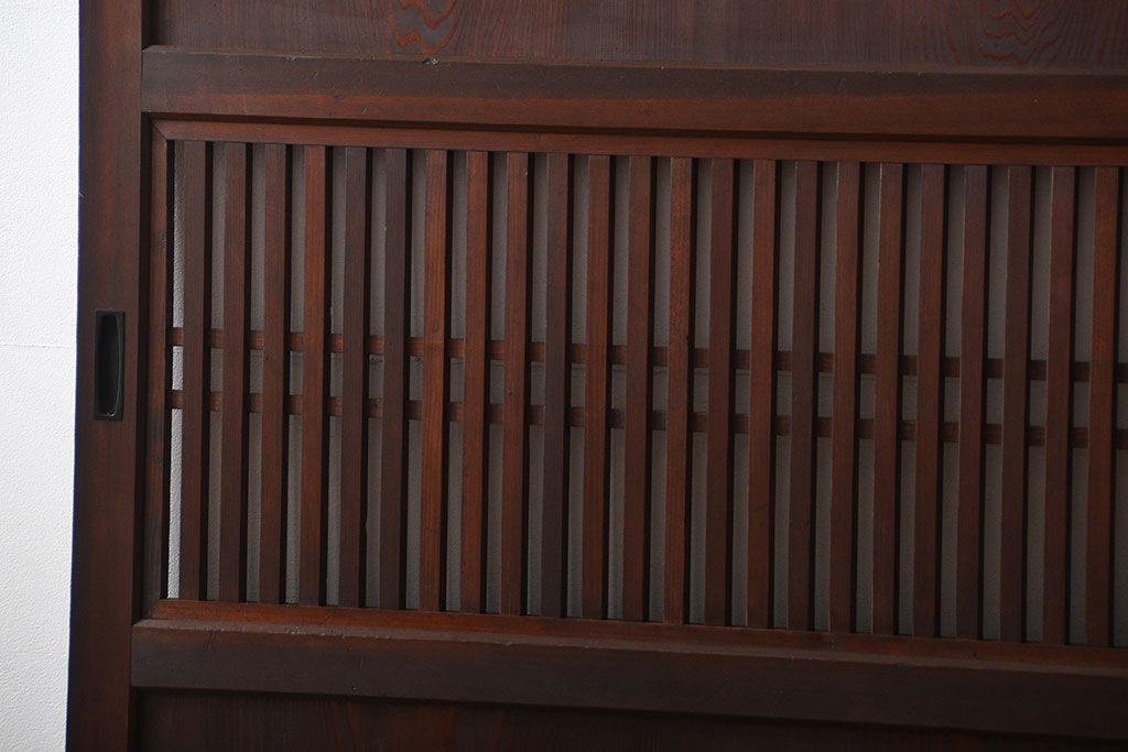 アンティーク 古い木の格子帯戸 2枚セット(引き戸)