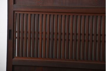 アンティーク 古い木の格子帯戸 2枚セット(引き戸)