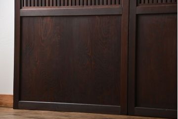 アンティーク 古い木の格子帯戸 2枚セット(引き戸)