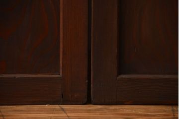 アンティーク 古い木の格子帯戸 2枚セット(引き戸)