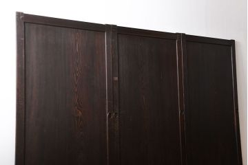 古民具・骨董 杉材一枚板 味わい深い板戸 3枚セット(帯戸)