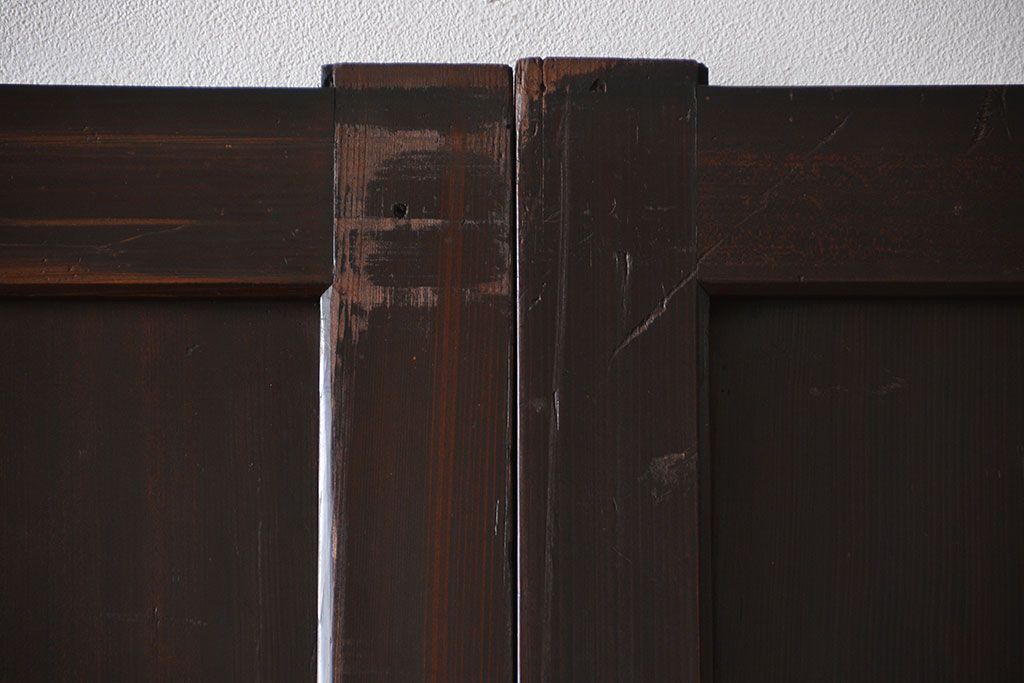 古民具・骨董 杉材一枚板 味わい深い板戸 3枚セット(帯戸)