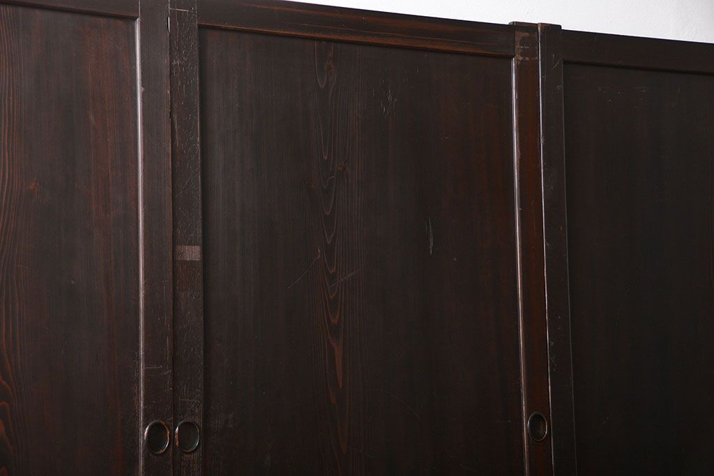 古民具・骨董 杉材一枚板 味わい深い板戸 3枚セット(帯戸)