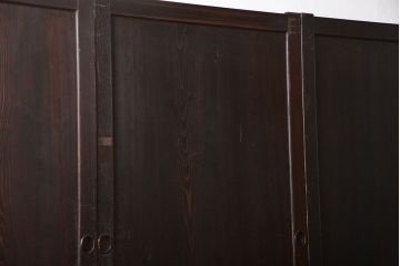 古民具・骨董 杉材一枚板 味わい深い板戸 3枚セット(帯戸)