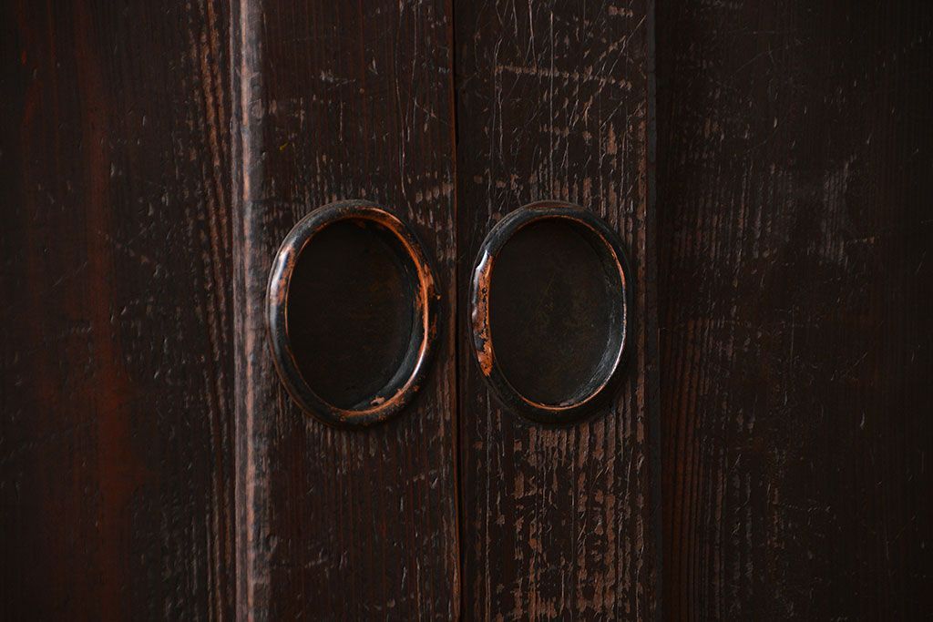 古民具・骨董 杉材一枚板 味わい深い板戸 3枚セット(帯戸)