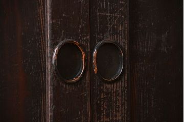 古民具・骨董 杉材一枚板 味わい深い板戸 3枚セット(帯戸)