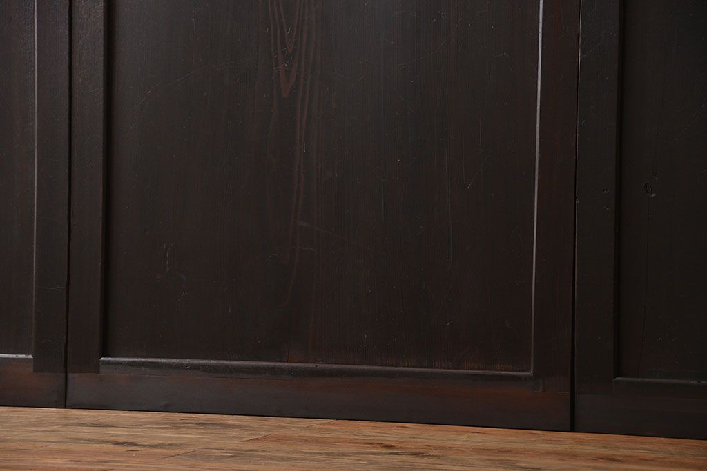 古民具・骨董 杉材一枚板 味わい深い板戸 3枚セット(帯戸)