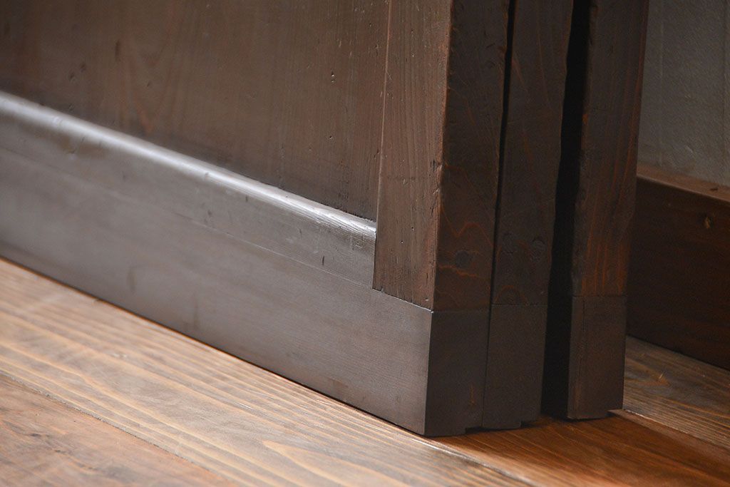 古民具・骨董 杉材一枚板 味わい深い板戸 3枚セット(帯戸)