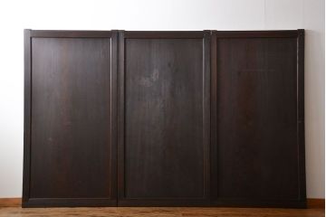 古民具・骨董 杉材一枚板 味わい深い板戸 3枚セット(帯戸)