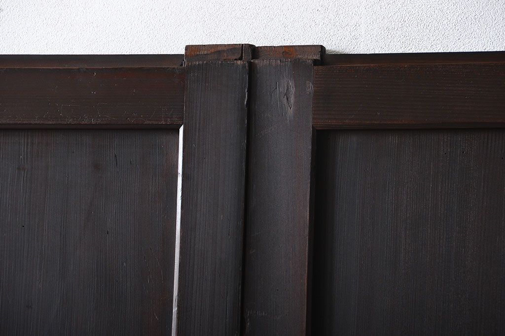 古民具・骨董 杉材一枚板 味わい深い板戸 3枚セット(帯戸)