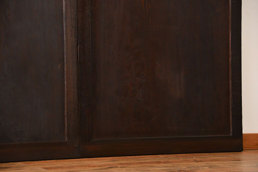 古民具・骨董 杉材一枚板 味わい深い板戸 3枚セット(帯戸)