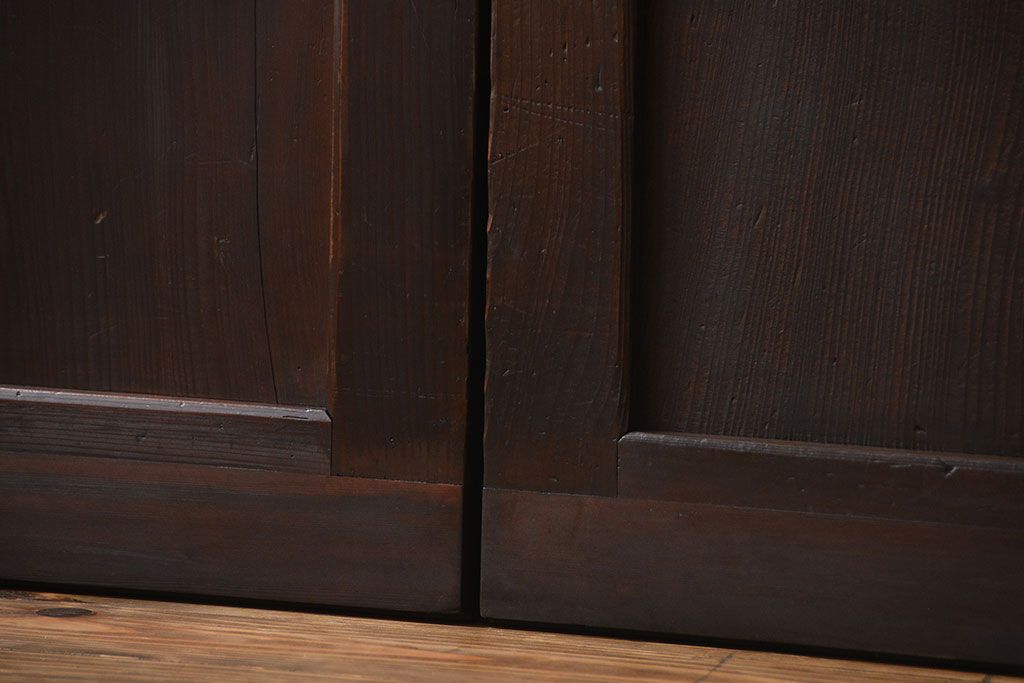 古民具・骨董 杉材一枚板 味わい深い板戸 3枚セット(帯戸)