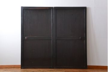 アンティーク 煤けた時代帯戸 2枚セット(建具、板戸)