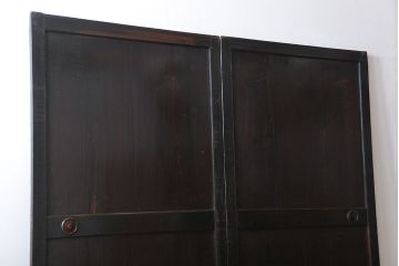 アンティーク 煤けた時代帯戸 2枚セット(建具、板戸)
