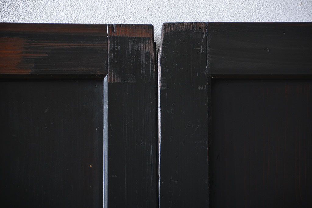 アンティーク 煤けた時代帯戸 2枚セット(建具、板戸)