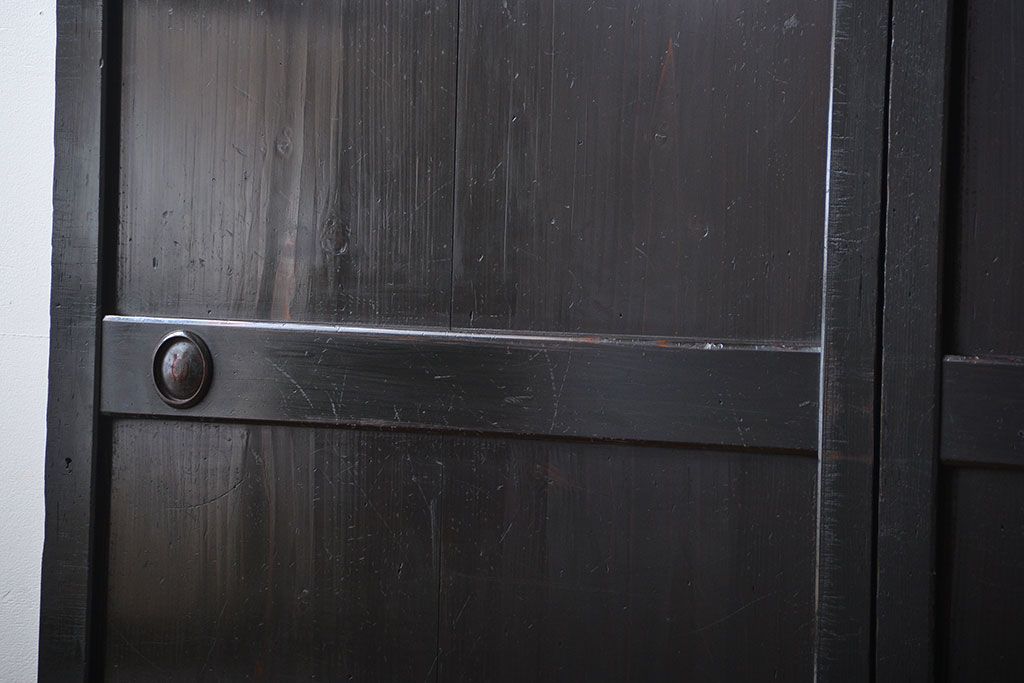 アンティーク 煤けた時代帯戸 2枚セット(建具、板戸)