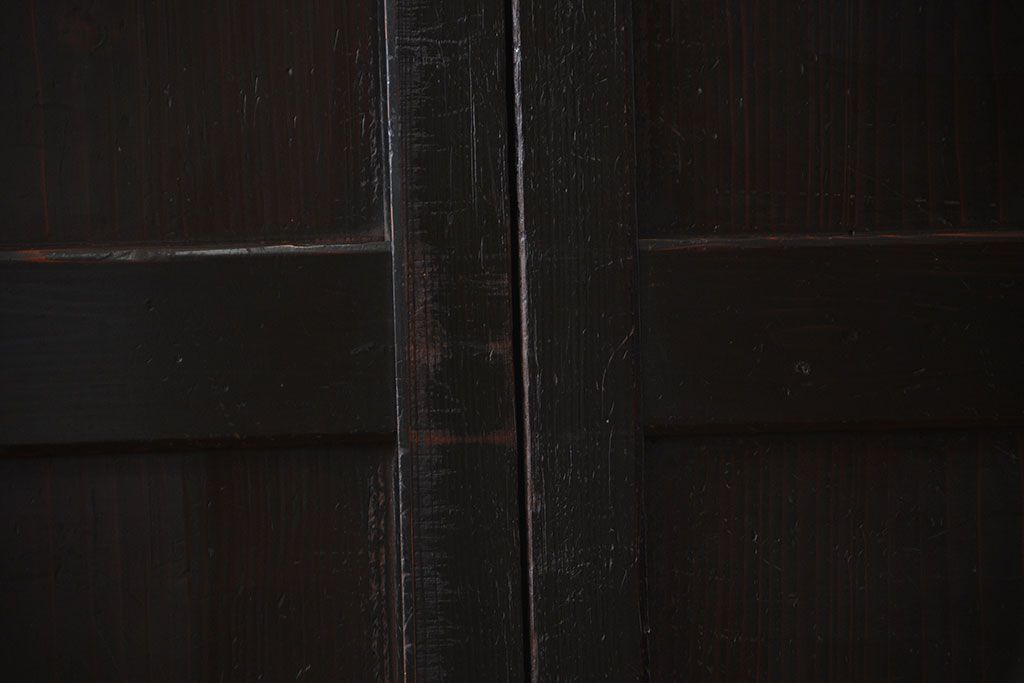 アンティーク 煤けた時代帯戸 2枚セット(建具、板戸)