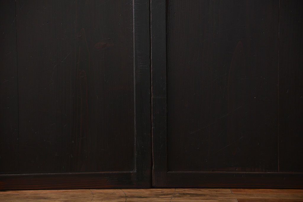 アンティーク 煤けた時代帯戸 2枚セット(建具、板戸)