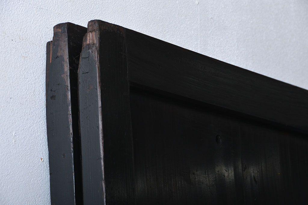 アンティーク 煤けた時代帯戸 2枚セット(建具、板戸)