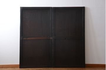 アンティーク 煤けた時代帯戸 2枚セット(建具、板戸)