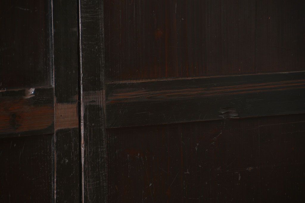 アンティーク 煤けた時代帯戸 2枚セット(建具、板戸)