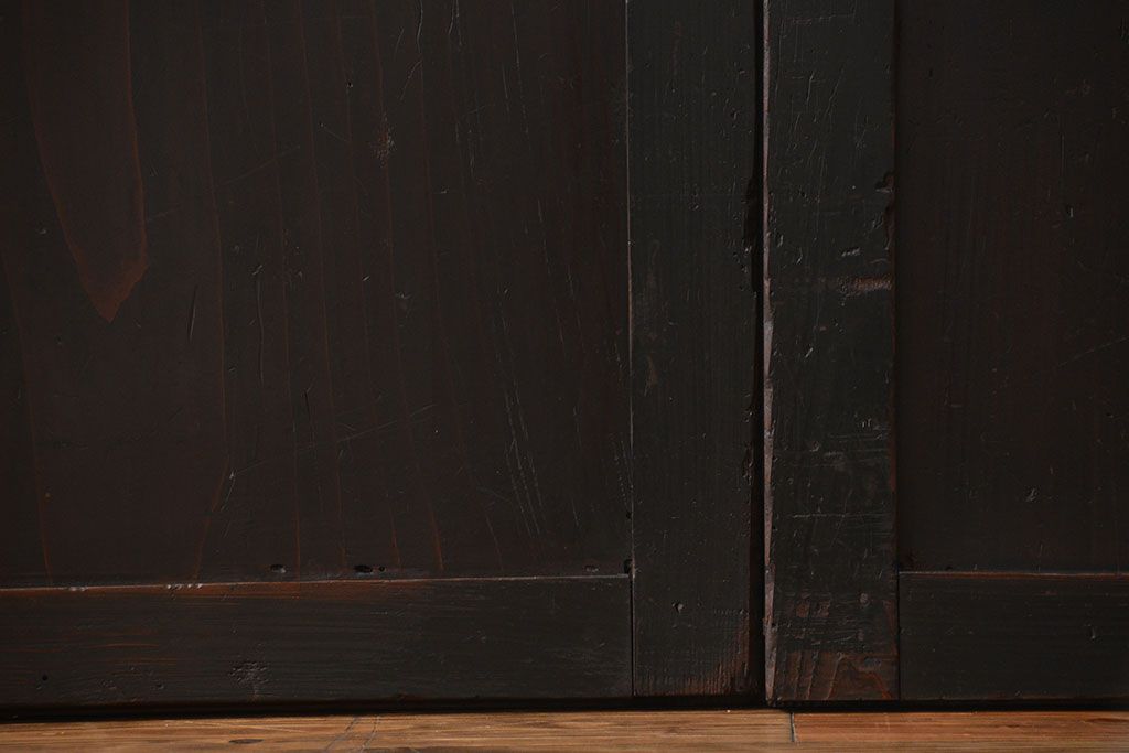 アンティーク 煤けた時代帯戸 2枚セット(建具、板戸)