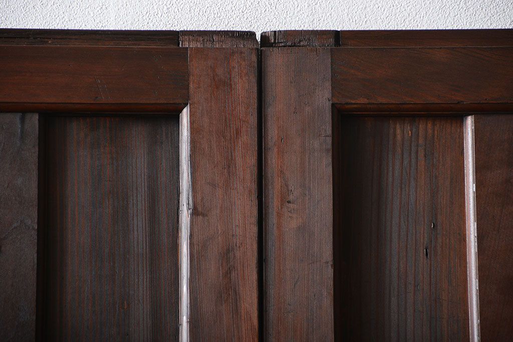 古民具・骨董 杢目の素晴らしい無双帯戸 2枚セット(板戸、古民家)
