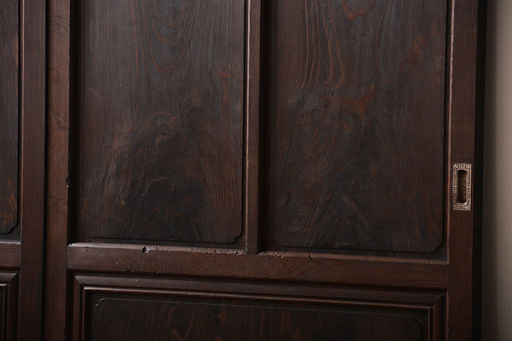 古民具・骨董 杢目の素晴らしい無双帯戸 2枚セット(板戸、古民家)