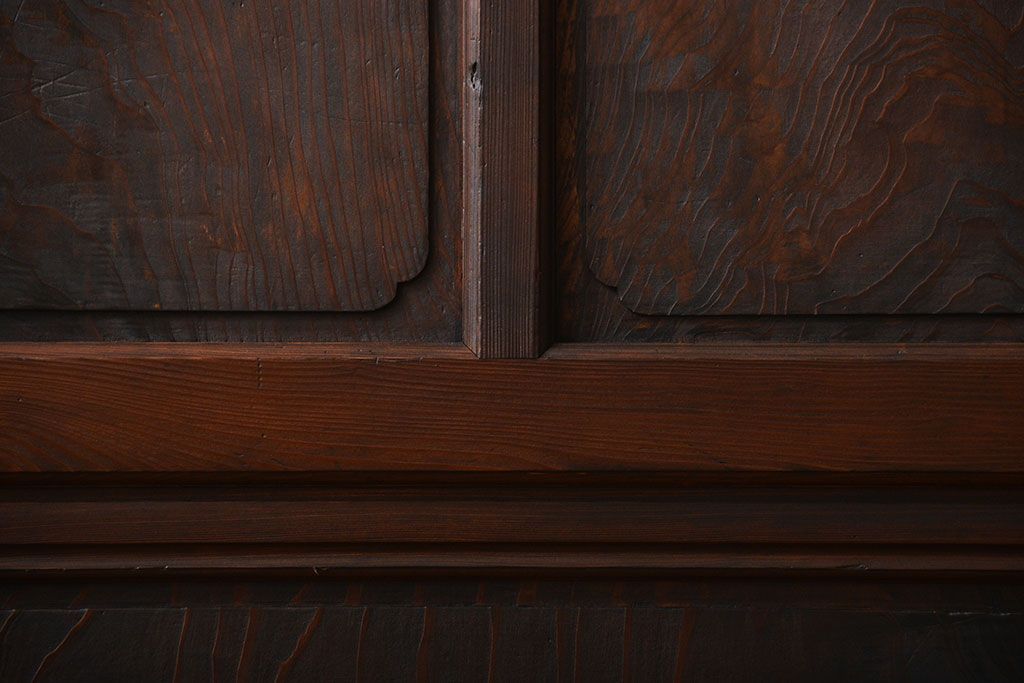 古民具・骨董 杢目の素晴らしい無双帯戸 2枚セット(板戸、古民家)