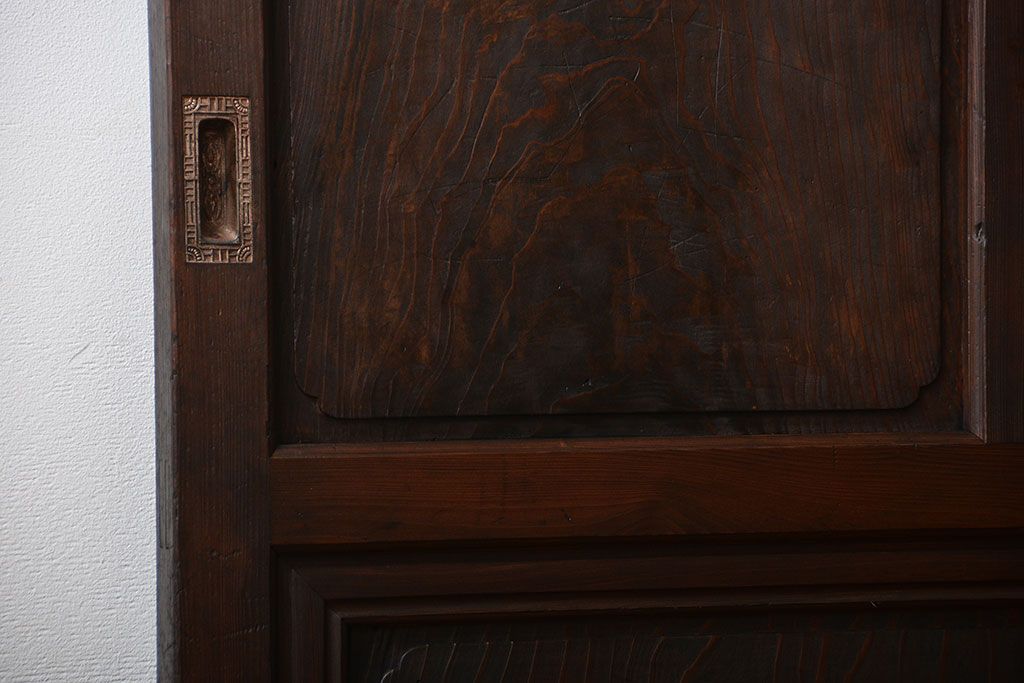 古民具・骨董 杢目の素晴らしい無双帯戸 2枚セット(板戸、古民家)