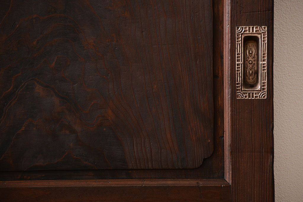 古民具・骨董 杢目の素晴らしい無双帯戸 2枚セット(板戸、古民家)