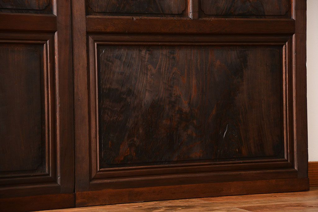 古民具・骨董 杢目の素晴らしい無双帯戸 2枚セット(板戸、古民家)