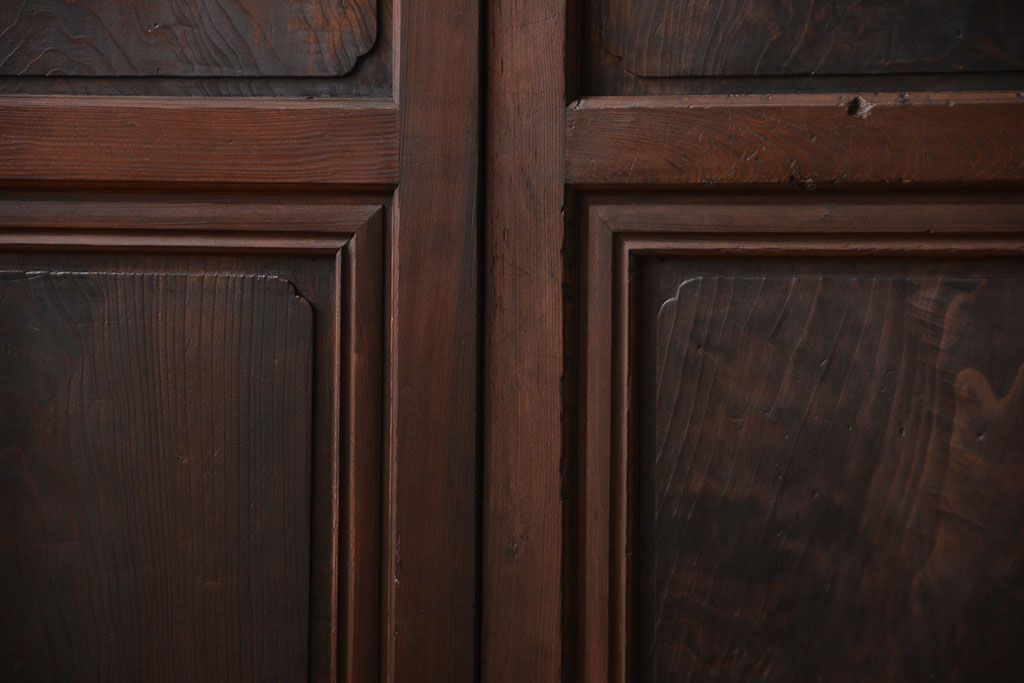 古民具・骨董 杢目の素晴らしい無双帯戸 2枚セット(板戸、古民家)