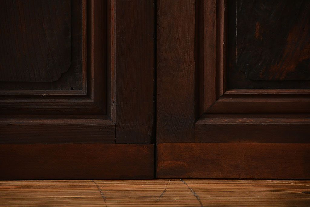 古民具・骨董 杢目の素晴らしい無双帯戸 2枚セット(板戸、古民家)