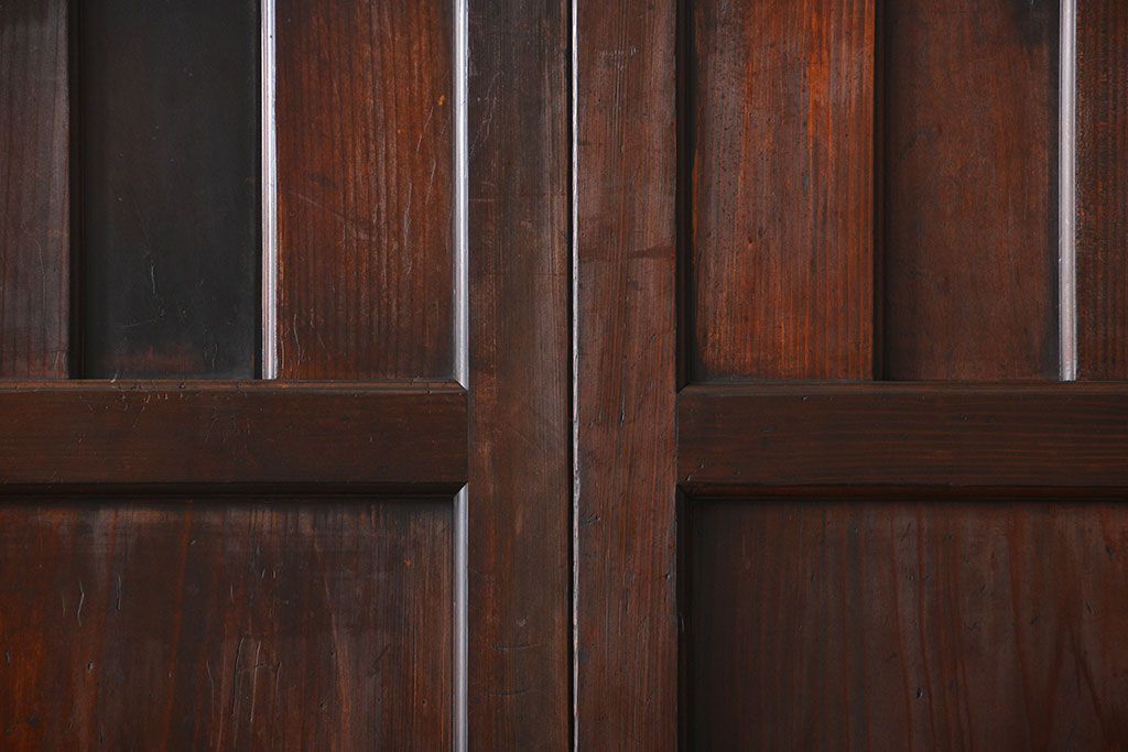 古民具・骨董 杢目の素晴らしい無双帯戸 2枚セット(板戸、古民家)