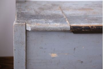 アンティーク家具　イギリスアンティーク 収納ボックス付き!オリジナルペイントの特大ベンチ