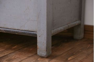 アンティーク家具　イギリスアンティーク 収納ボックス付き!オリジナルペイントの特大ベンチ